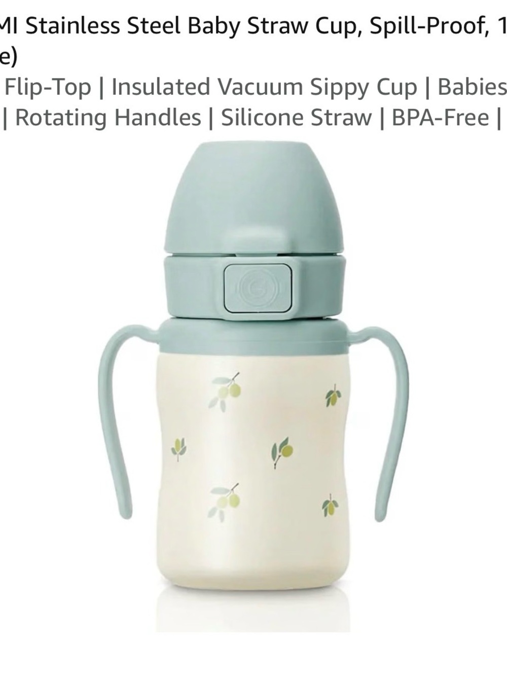 GrosmimStainless Steel Baby Straw Cup - cherry - Insulated Spill-Proof Sippy